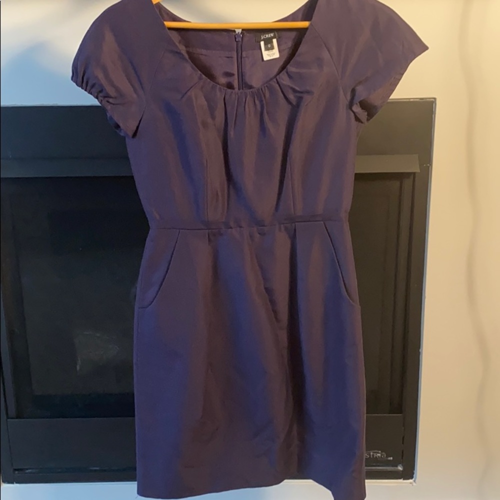 JCrew navy cotton and silk dress